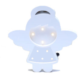 Luminoso anjo branco em mdf laqueado