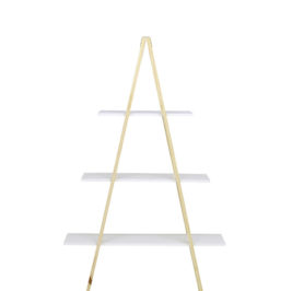 Escada/estante pinus com prateleiras branca