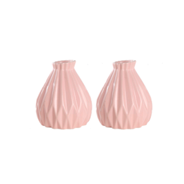 Vaso geométrico em cerâmica rosa candy (unidade)
