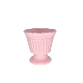 Vaso em porcelana com pé rosa candy