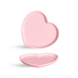 Bandeja coração em porcelana rosa candy (unidade)