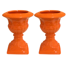 Vaso em porcelana laranja (unidade)