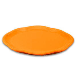 Bandeja em porcelana oval laranja