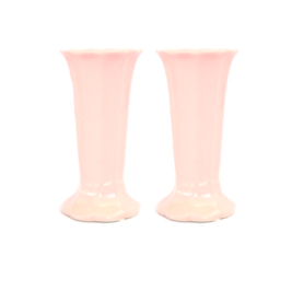 Vaso em porcelana canelado rosa candy M (unidade)