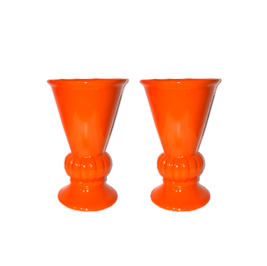 Vaso taça em porcelana laranja (unidade)
