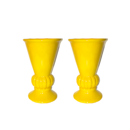 Vaso taça em porcelana amarelo (unidade)