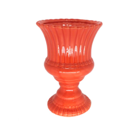 Vaso canelado taça em porcelana coral
