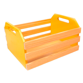 Mini caixote madeira amarelo M