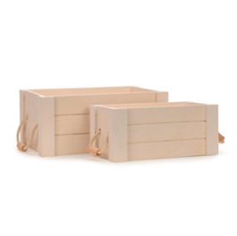 Mini caixote P branco em madeira com alça (unidade)