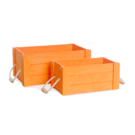 Mini caixote laranja c/ alça M (unidade)