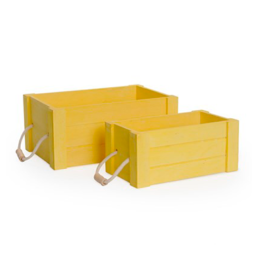 Mini caixote amarelo c/ alça M (unidade)