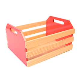 Mini caixote madeira vermelho