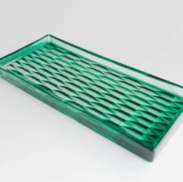 Bandeja rentangular vidro verde esmeralda